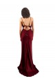 Outlet Sleeveless Silky Satin Criss Cross Open Back Sheath Burgundy Evening Dress Canada
