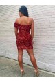 Outlet Sleeveless Velvet Sequin Sheath Burgundy Homecoming Dress Canada