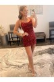 Outlet Sleeveless Velvet Sequin Sheath Burgundy Short Homecoming Dress Canada