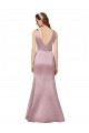 Outlet Sleeveless Satin V-Back Sheath Burgundy Evening Dress Canada