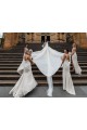 Outlet Sleeveless Soft Chiffon Low Back A-Line Champagne Evening Dress Canada