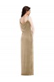 Outlet Sleeveless Stretch Velvet Sheath Champagne Maxi Evening Dress Canada