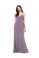 Outlet Sleeveless Soft Chiffon Criss Cross Open Back Column Dark Lavender Evening Dress Canada