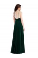 Outlet Sleeveless Stretch Velvet A-Line Dark Green Maxi Evening Dress Canada