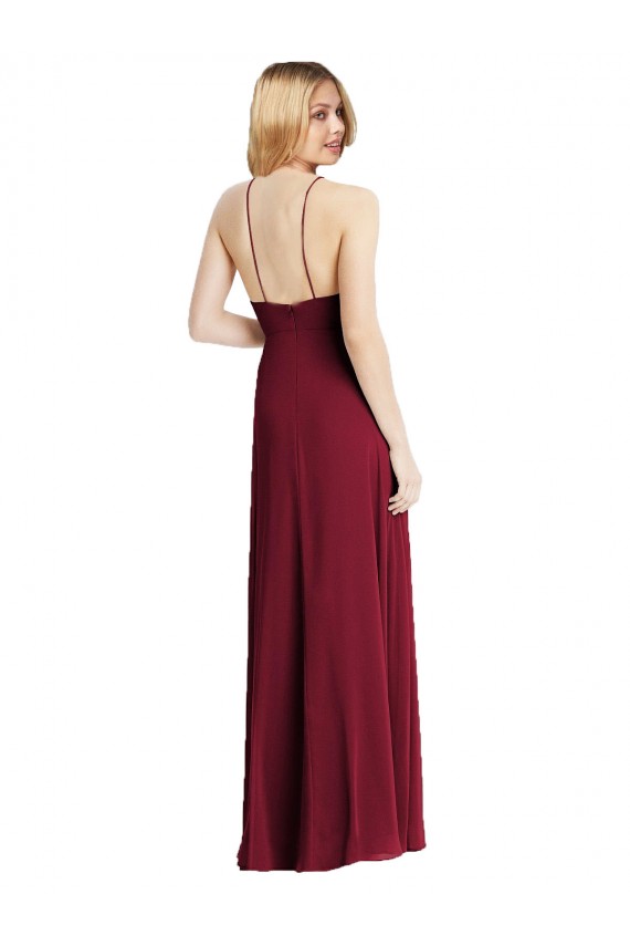 Outlet Sleeveless Soft Chiffon A-Line Dark Green Maxi Evening Dress Canada