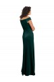 Outlet Cap Sleeves Stretch Velvet A-Line Dark Green Evening Dress Canada