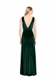 Outlet Sleeveless Stretch Velvet V-Back A-Line Dark Green Evening Dress Canada