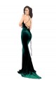 Outlet Sleeveless Stretch Velvet Low Back Mermaid Dark Green Evening Dress Canada