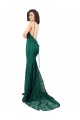 Outlet Sleeveless Lace Open Back Mermaid Dark Green Semi Formal Evening Dress Canada