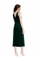 Outlet Sleeveless Stretch Velvet V-Back Sheath Dark Green Maxi Evening Dress Canada