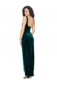 Outlet Sleeveless Stretch Velvet Low Back Sheath Dark Green Semi Formal Evening Dress Canada