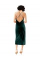 Outlet Sleeveless Stretch Velvet Criss Cross Open Back Sheath Dark Green Evening Dress Canada
