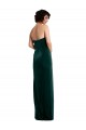 Outlet Sleeveless Stretch Velvet Low Back Sheath Dark Green Sexy Evening Dress Canada