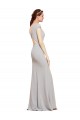 Outlet Sleeveless Stretch Crepe Open Back A-Line Dark Navy Sexy Evening Dress Canada