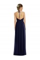 Outlet Sleeveless Soft Chiffon Open Back A-Line Dark Navy Maxi Evening Dress Canada