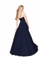 Outlet Sleeveless Soft Chiffon & Sequin A-Line Dark Navy Semi Formal Evening Dress Canada