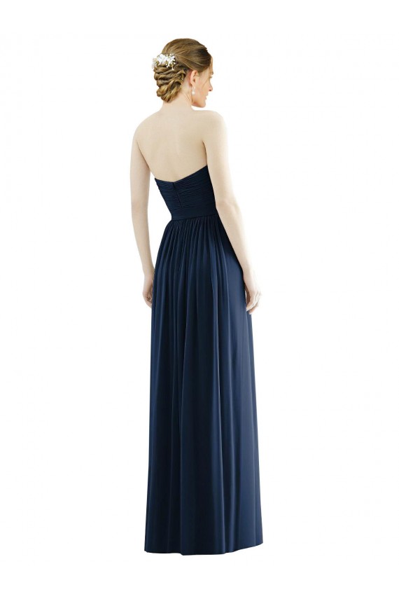 Outlet Sleeveless Soft Chiffon A-Line Dark Navy Evening Dresses Canada