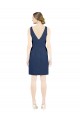Outlet Sleeveless Satin Open Back A-Line Dark Navy Evening Dress Canada