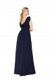 Outlet Sleeveless Soft Chiffon A-Line Dark Navy Wedding Guest Dress Canada