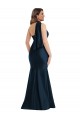 Outlet Sleeveless Silky Satin Mermaid Dark Navy Plus Size Evening Dress Canada