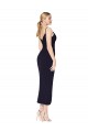 Outlet Sleeveless Stretch Crepe V-Back Mermaid Dark Navy Evening Dress Canada