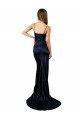 Outlet Sleeveless Stretch Satin Mermaid Dark Navy Sexy Evening Dress Canada