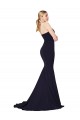 Outlet Sleeveless Stretch Crepe Mermaid Dark Navy Bridal Party Dress Canada