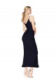 Outlet Sleeveless Soft Chiffon V-Back Mermaid Dark Navy Sexy Evening Gown Canada