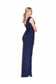 Outlet Sleeveless Soft Chiffon V-Back Mermaid Dark Navy Sexy Evening Dress Canada