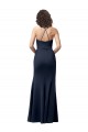 Outlet Sleeveless Stretch Crepe Criss Cross Back Sheath Dark Navy Evening Dress Canada