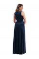 Outlet Sleeveless Stretch Velvet Sheath Dark Navy Maxi Evening Dress Canada