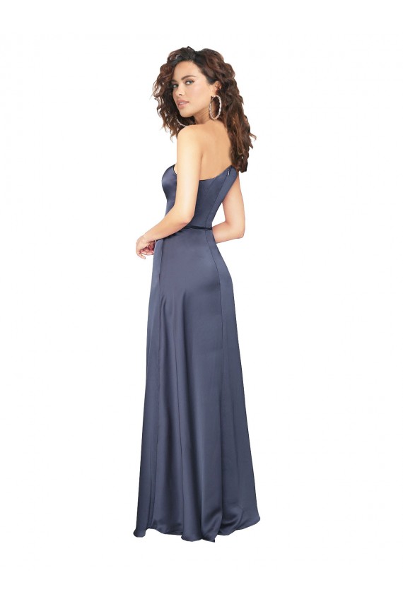 Outlet Sleeveless Silky Satin A-Line Dusk Evening Dress Canada