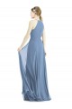 Outlet Sleeveless Soft Chiffon A-Line Dusty Blue Maxi Evening Dresses Canada