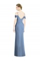 Outlet Cold Shoulder Soft Chiffon Open Back A-Line Dusty Blue Evening Dress Canada