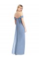 Outlet Sleeveless Soft Chiffon Low Back Mermaid Dusty Blue Maxi Evening Dress Canada