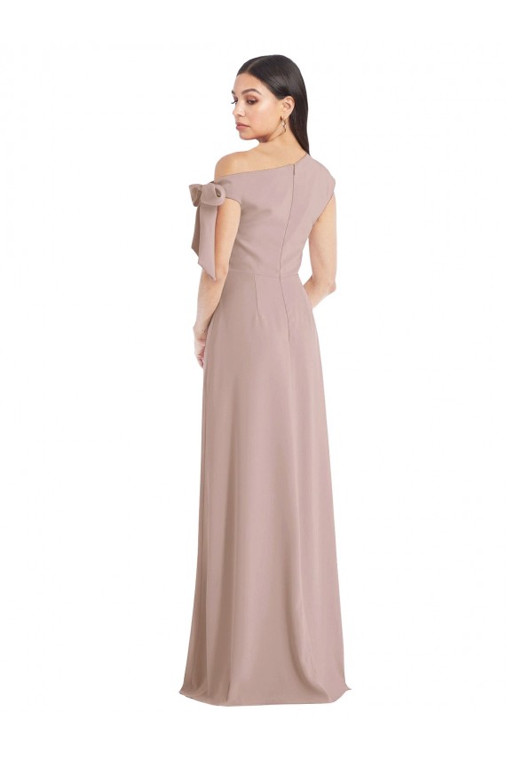 Outlet Sleeveless Stretch Crepe A-Line Dusty Pink Evening Dress Canada
