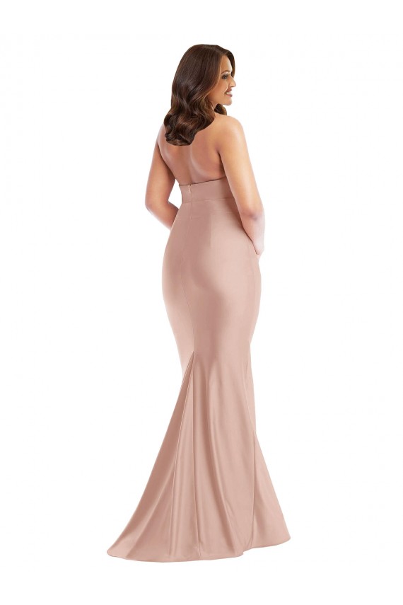 Outlet Sleeveless Silky Satin Open Back Mermaid Dusty Pink Plus Size Evening Dress Canada