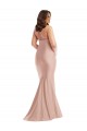 Outlet Sleeveless Silky Satin Open Back Mermaid Dusty Pink Plus Size Evening Dress Canada