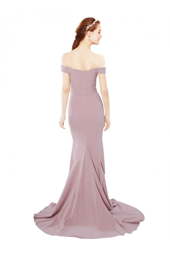 Outlet Sleeveless Stretch Crepe Mermaid Dusty Pink Sexy Evening Dress Canada