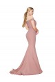 Outlet Sleeveless Stretch Crepe Mermaid Dusty Pink High Neck Evening Dress Canada