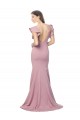 Outlet Flutter Sleeves Stretch Crepe Low Back Mermaid Dusty Pink Evening Dress Canada
