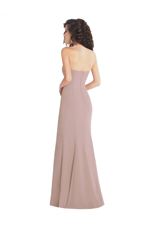 Outlet Sleeveless Stretch Crepe Mermaid Dusty Pink Evening Dresses Canada