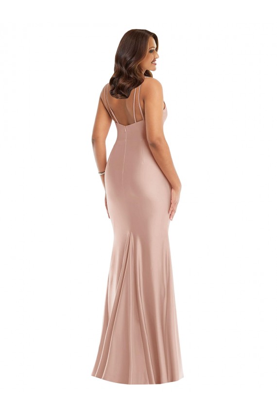 Outlet Sleeveless Silky Satin Mermaid Dusty Pink Plus Size Evening Dress Canada
