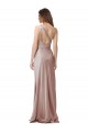 Outlet Sleeveless Stretch Satin Open Back Sheath Dusty Pink Evening Dress Canada