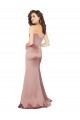 Outlet Sleeveless Silky Satin V-Back Sheath Dusty Pink Evening Dress Canada