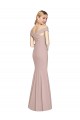 Outlet Sleeveless Stretch Crepe Criss Cross Back Trumpet Dusty Pink Semi Formal Evening Dress Canada
