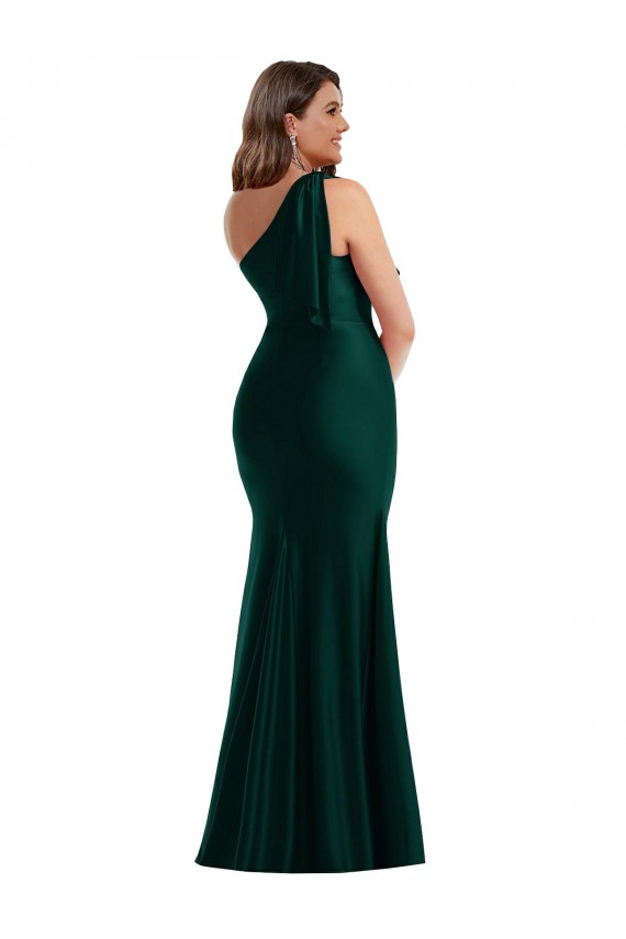Outlet Sleeveless Silky Satin Mermaid Ever Green Plus Size Evening Dress Canada