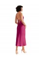 Outlet Sleeveless Stretch Satin Low Back A-Line Fuchsia Evening Dress Canada