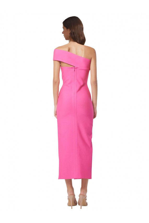 Outlet Sleeveless Stretch Crepe Sheath Fuchsia Evening Dress Canada