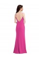Outlet Sleeveless Stretch Crepe Open Back Trumpet Fuchsia Maxi Evening Dress Canada